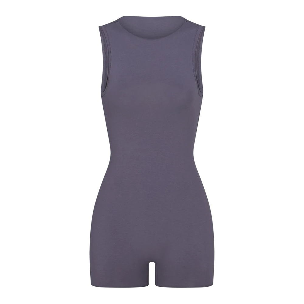 Skims Raw Edge Onesie in Thunder